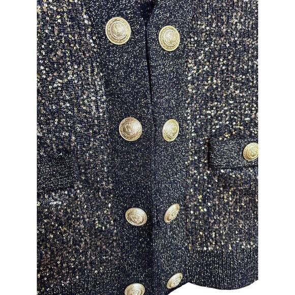 L’AGENCE Jinny Sequin Cardigan in Champagne Sequins – Size Small NWT - Picture 8 of 16
